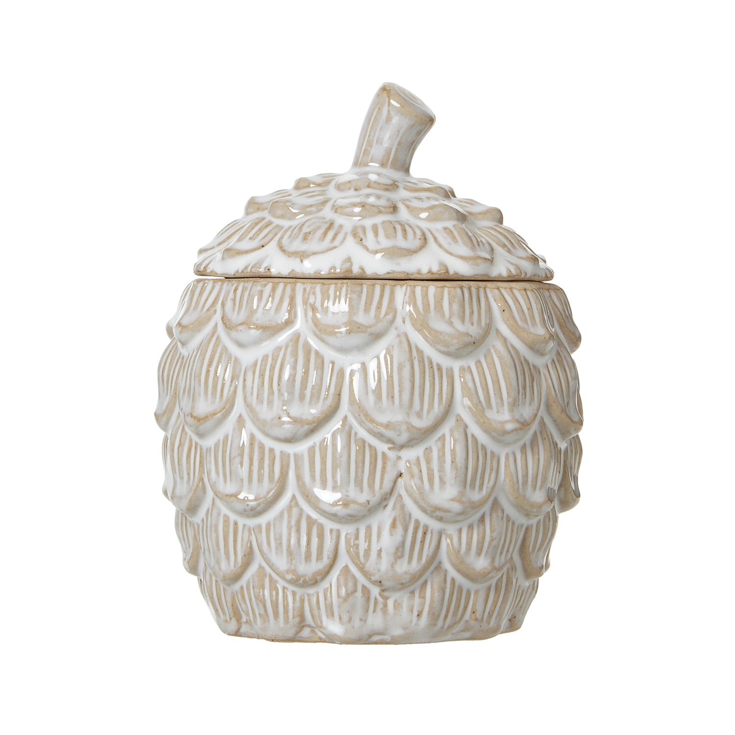 Medium Ceramic Pine Cone Trinket Dish With Lid - Christmas Room Decorations from the Quanta Home collection.