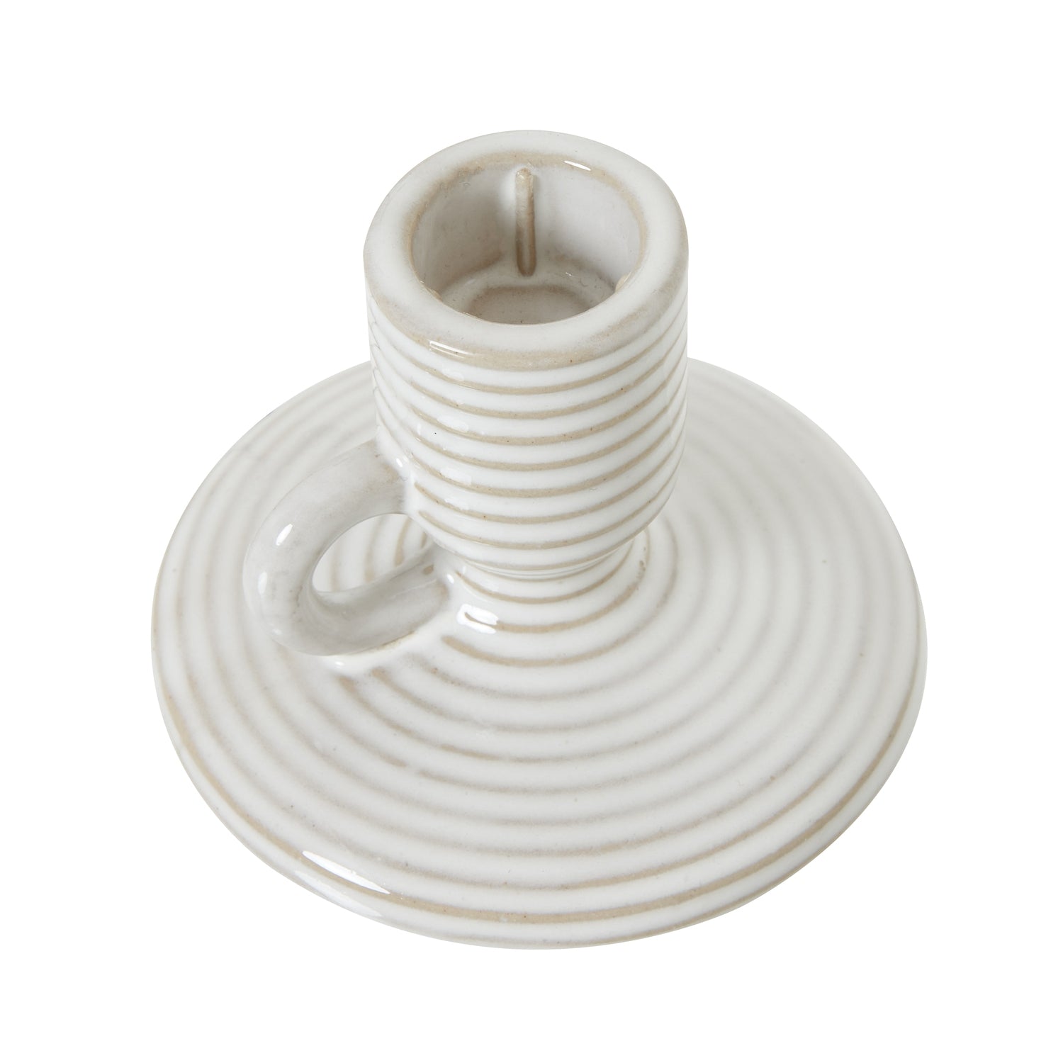 Ceramic Taper Candle Holder With Handle - Christmas Candles & Candle Accessories from the Quanta Home collection.