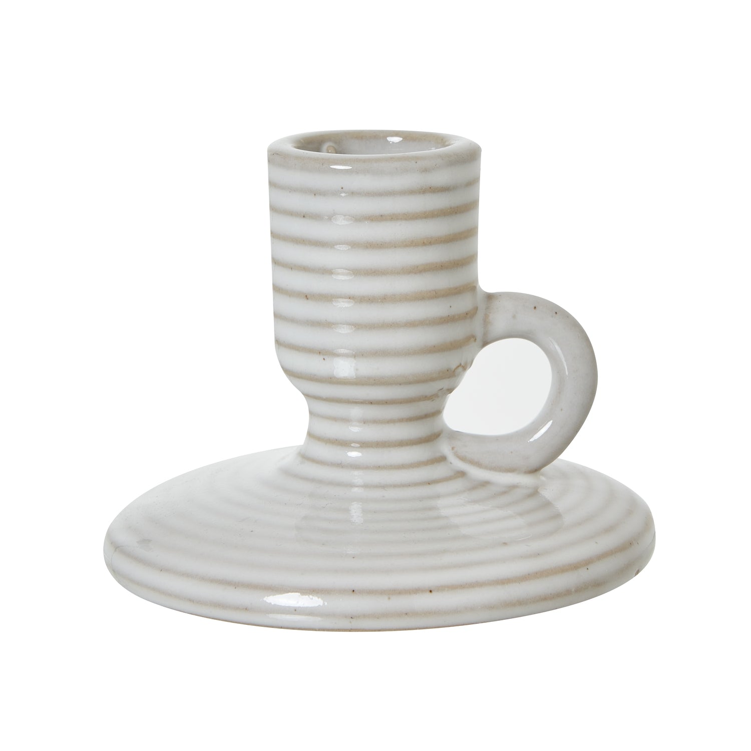 Ceramic Taper Candle Holder With Handle - Christmas Candles & Candle Accessories from the Quanta Home collection.