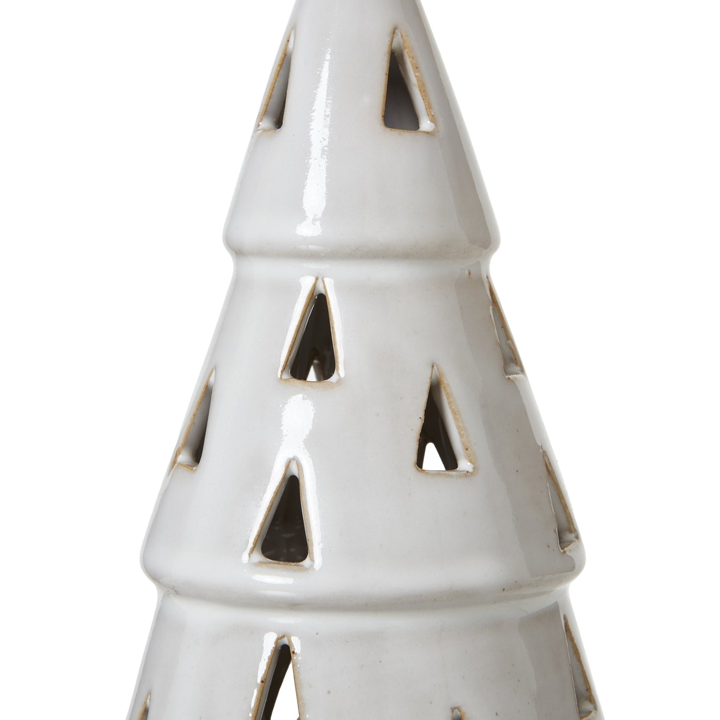 Medium White Ceramic Cut-Out Tree With LED Lights - Christmas Room Decorations from the Quanta Home collection.