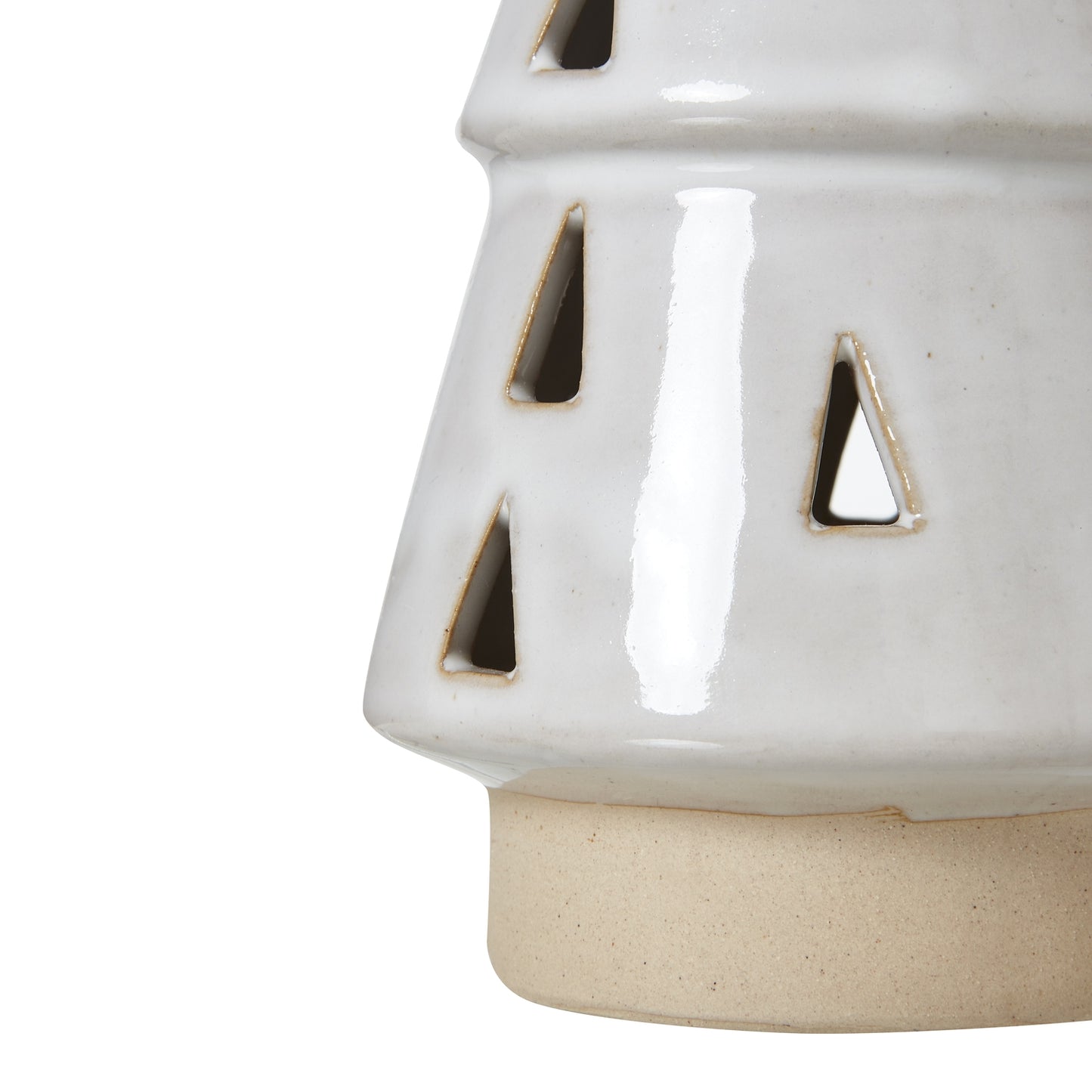 Medium White Ceramic Cut-Out Tree With LED Lights - Christmas Room Decorations from the Quanta Home collection.
