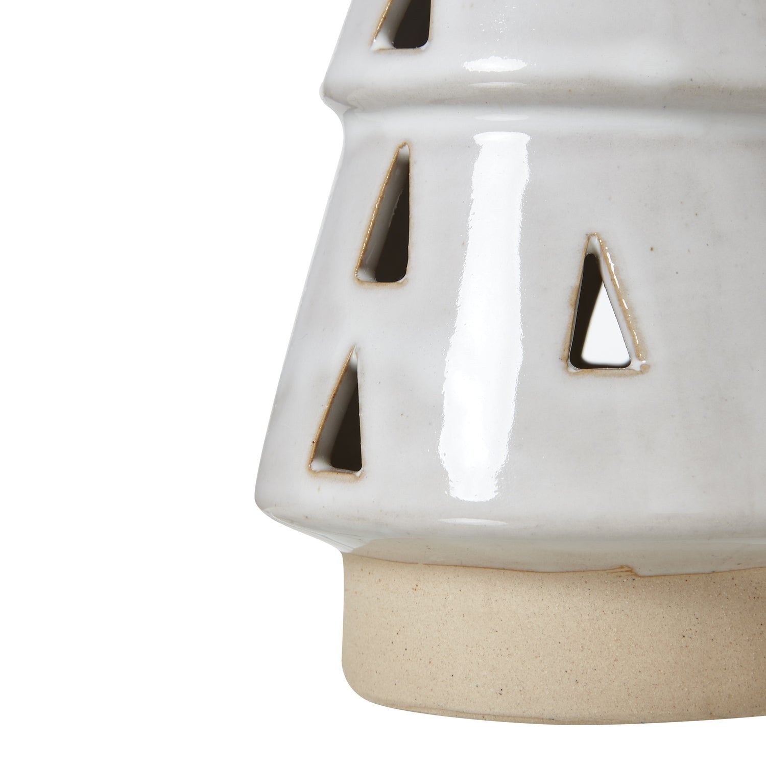 Medium White Ceramic Cut-Out Tree With LED Lights - Christmas Room Decorations from the Quanta Home collection.