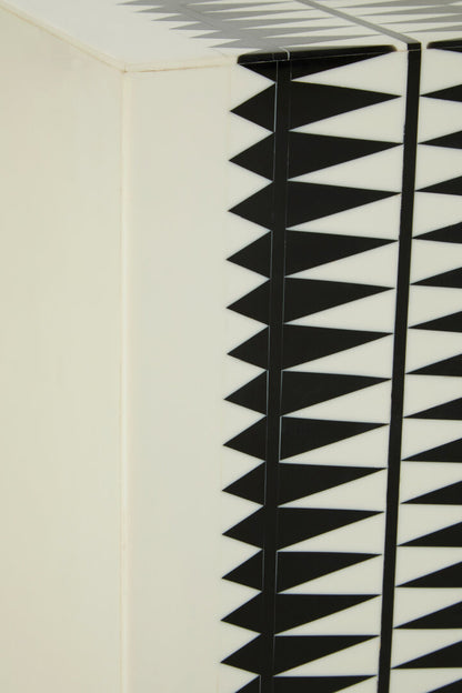 Mono Black and White Resin Table and Stool