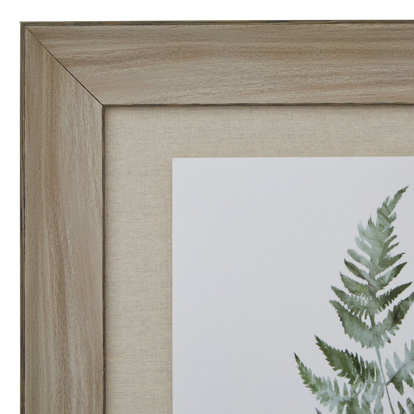 Watercolour Bracken Fern In Washed Wood Frame - Printed Art from the Quanta Home collection.