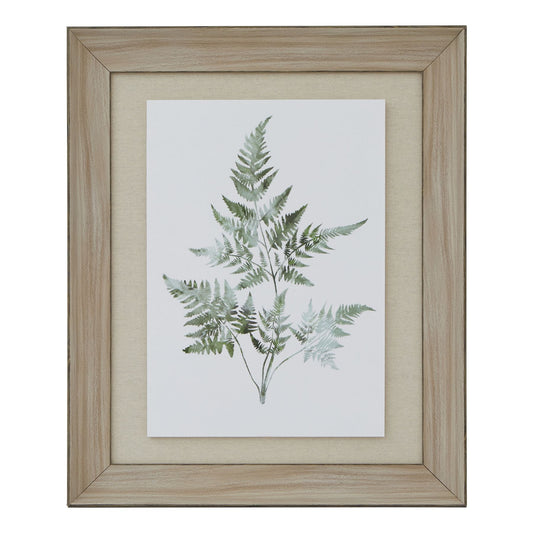 Watercolour Bracken Fern In Washed Wood Frame - Printed Art from the Quanta Home collection.
