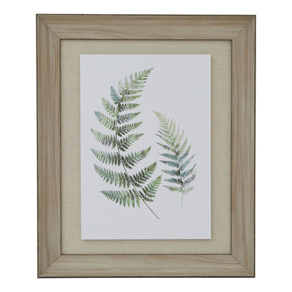 Watercolour Fern Duo In Washed Wood Frame - Printed Art from the Quanta Home collection.