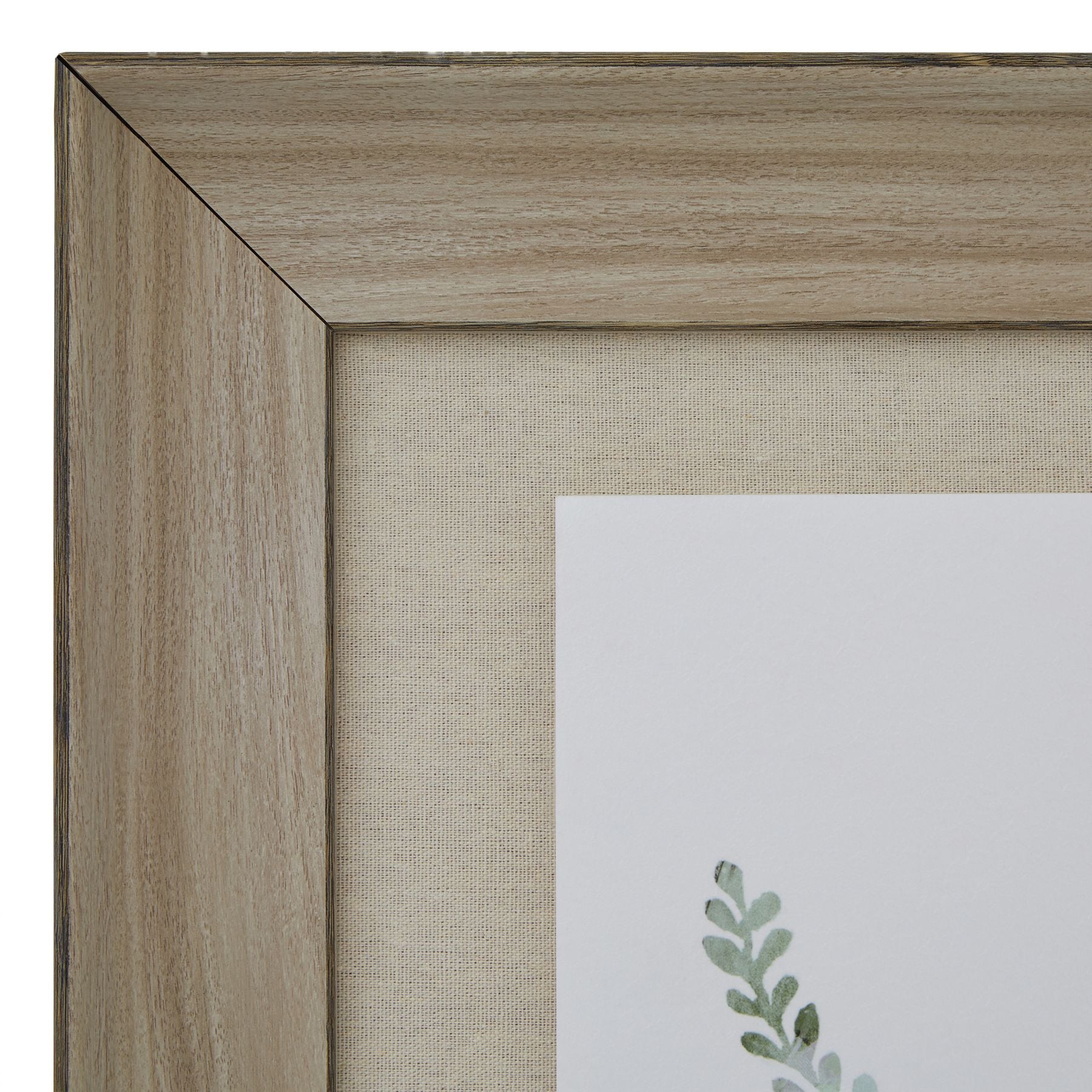 Watercolour Delicate Fern In Washed Wood Frame - Printed Art from the Quanta Home collection.