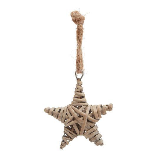 The Noel Collection Small Wicker Star Decoration - Christmas Decorations from the Quanta Home collection.