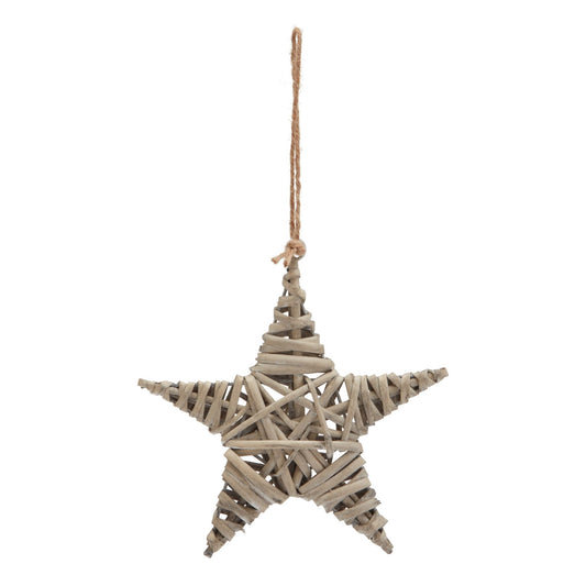 The Noel Collection Medium Wicker Star Decoration - Christmas Decorations from the Quanta Home collection.