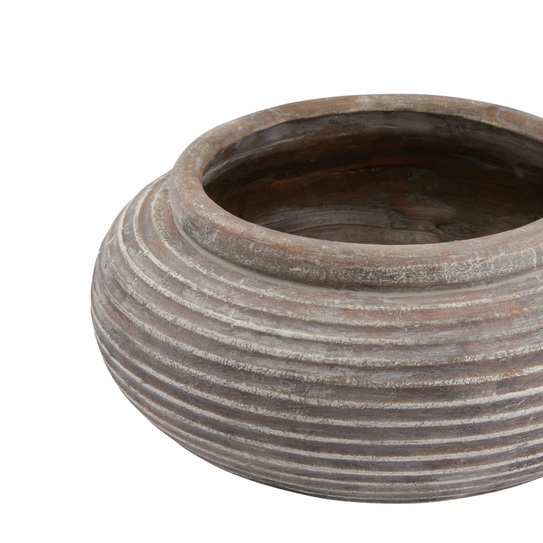 Siena Brown Round Ribbed Planter - Indoor Planters from the Quanta Home collection.