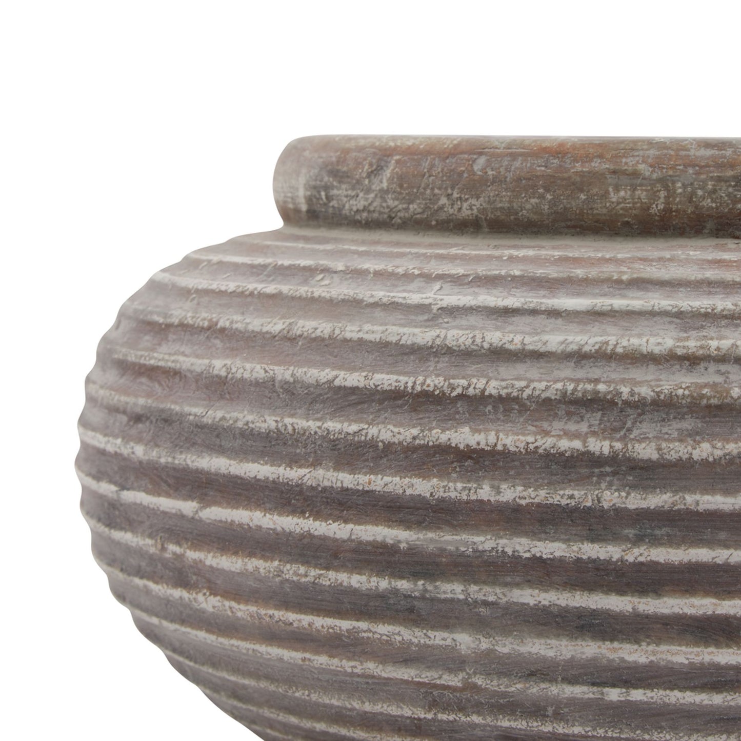 Siena Brown Round Ribbed Planter - Indoor Planters from the Quanta Home collection.