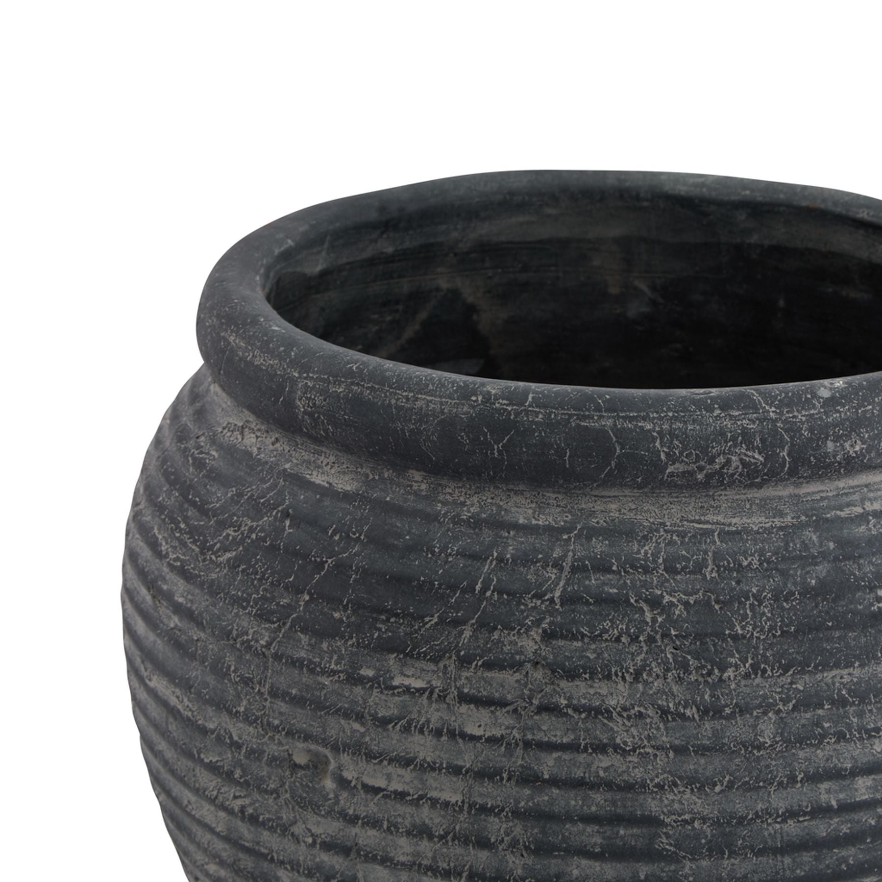 Amalfi Grey Rimmed Plant Pot - Indoor Planters from the Quanta Home collection.