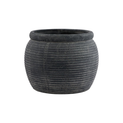 Amalfi Grey Rimmed Plant Pot - Indoor Planters from the Quanta Home collection.