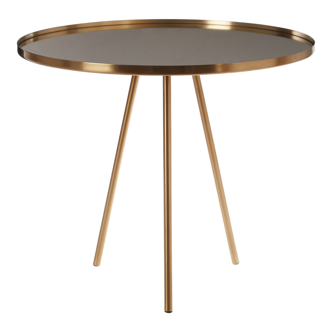 Aria Gold Finish Mirrored Top Side Table