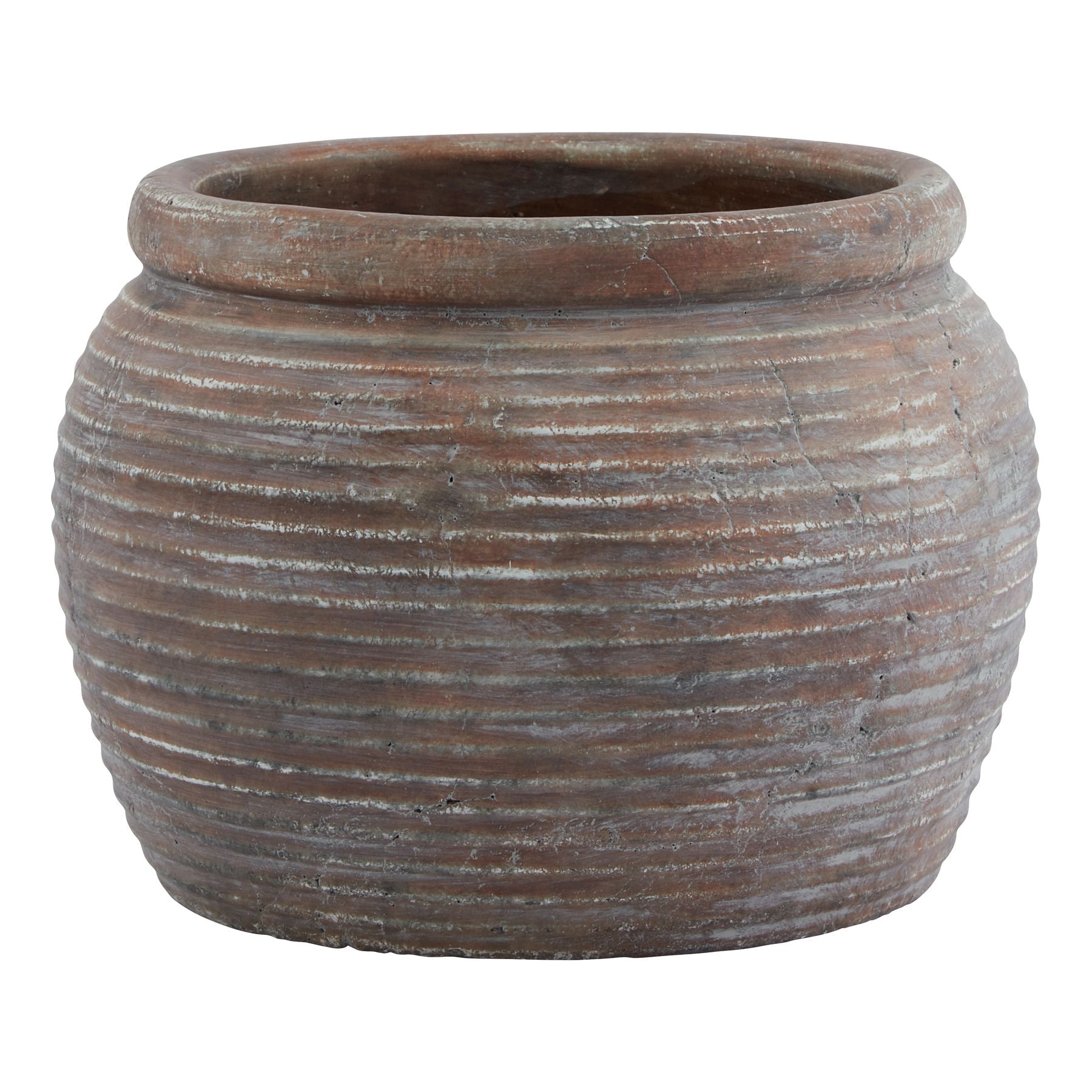 Siena Brown Diameter Rimmed Plant Pot - Indoor Planters from the Quanta Home collection.