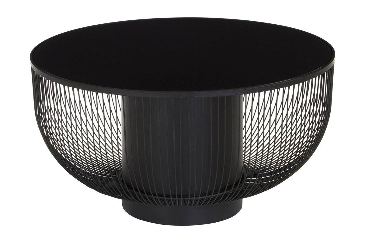 Alpine Coffee Table with Black Glass Top