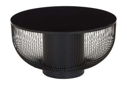 Alpine Coffee Table with Black Glass Top