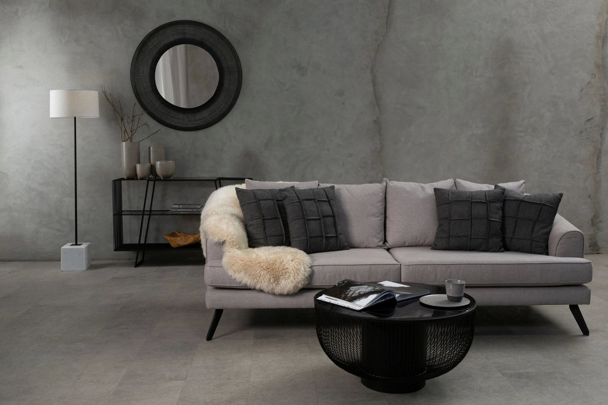 Alpine Coffee Table with Black Glass Top