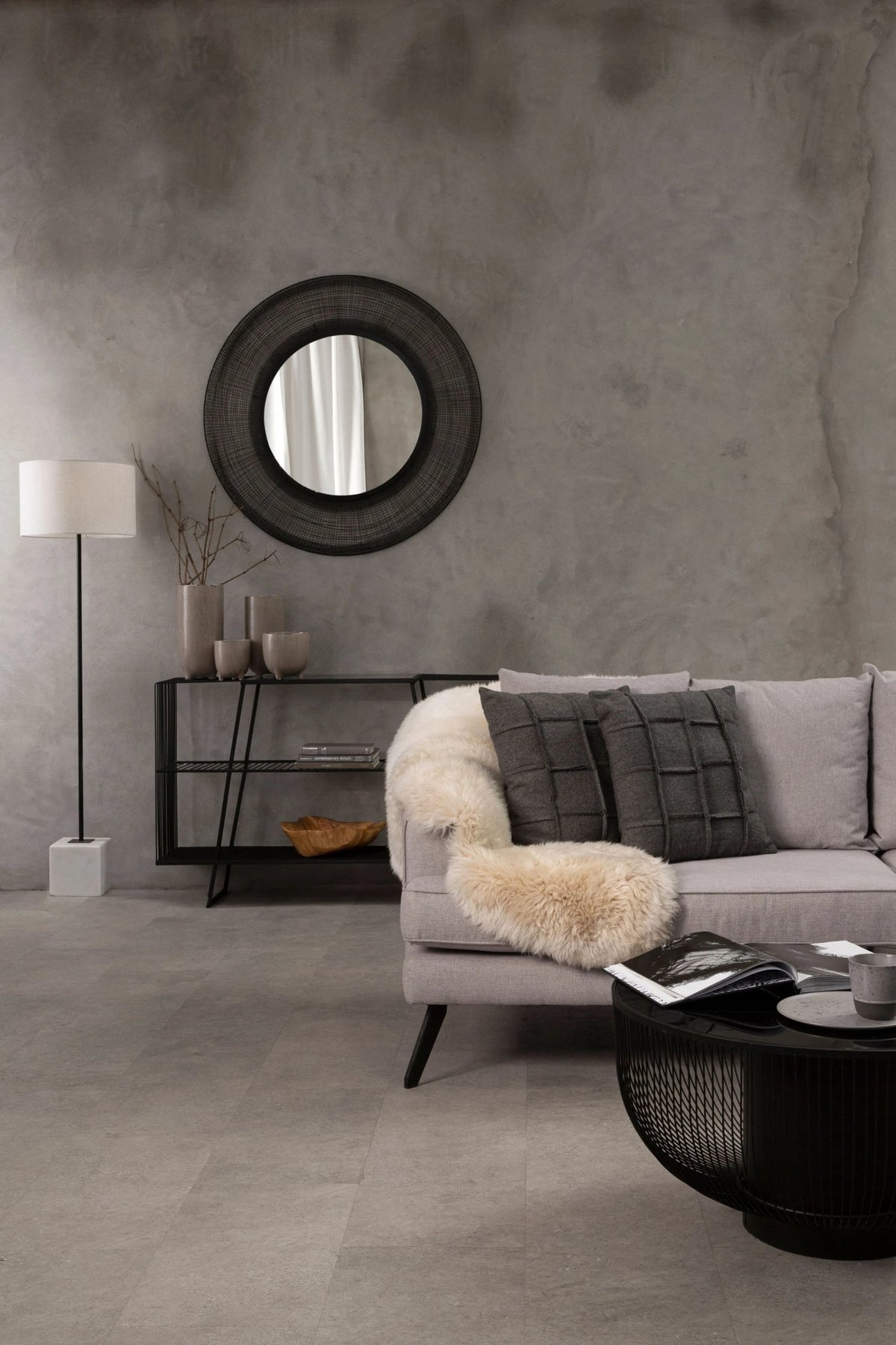 Alpine Coffee Table with Black Glass Top