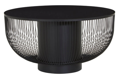 Alpine Coffee Table with Black Glass Top