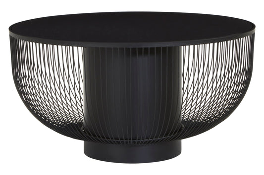 Alpine Coffee Table with Black Glass Top