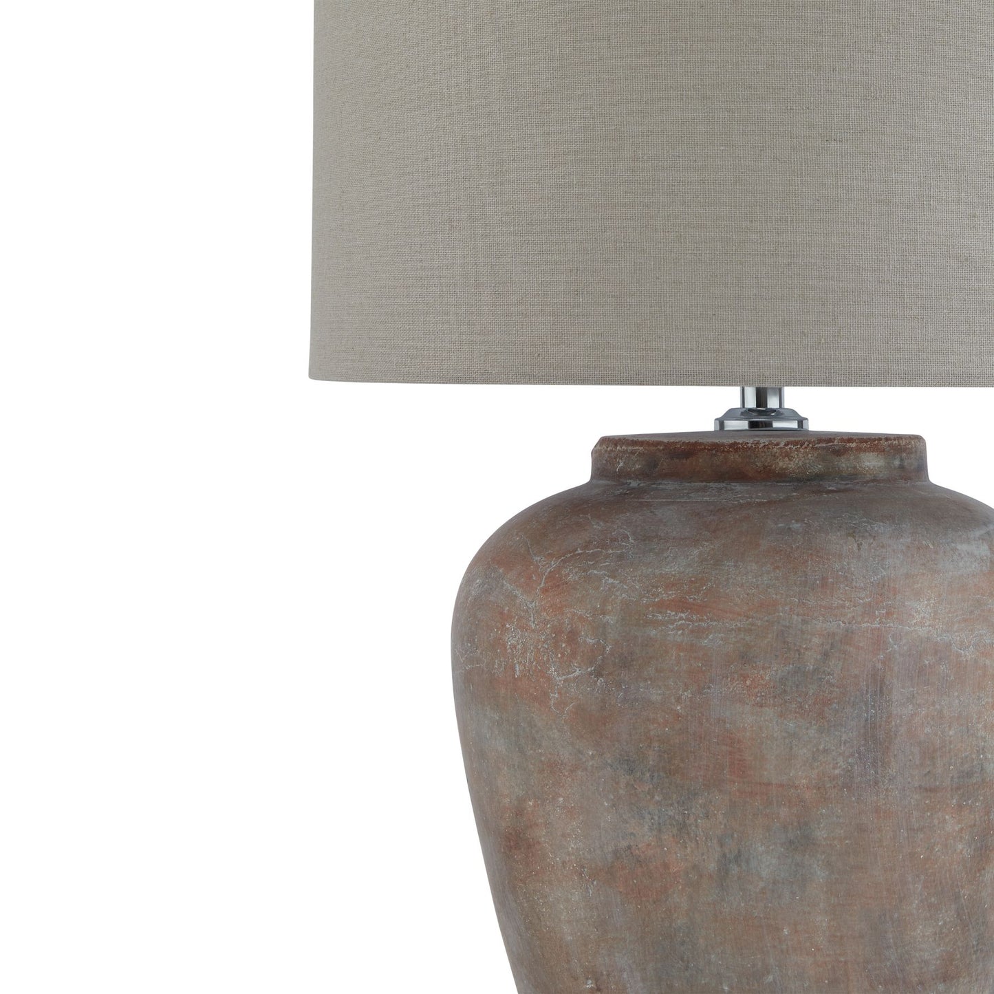 Siena Brown Table Lamp With Linen Shade - Ceramic Lamps from the Quanta Home collection.