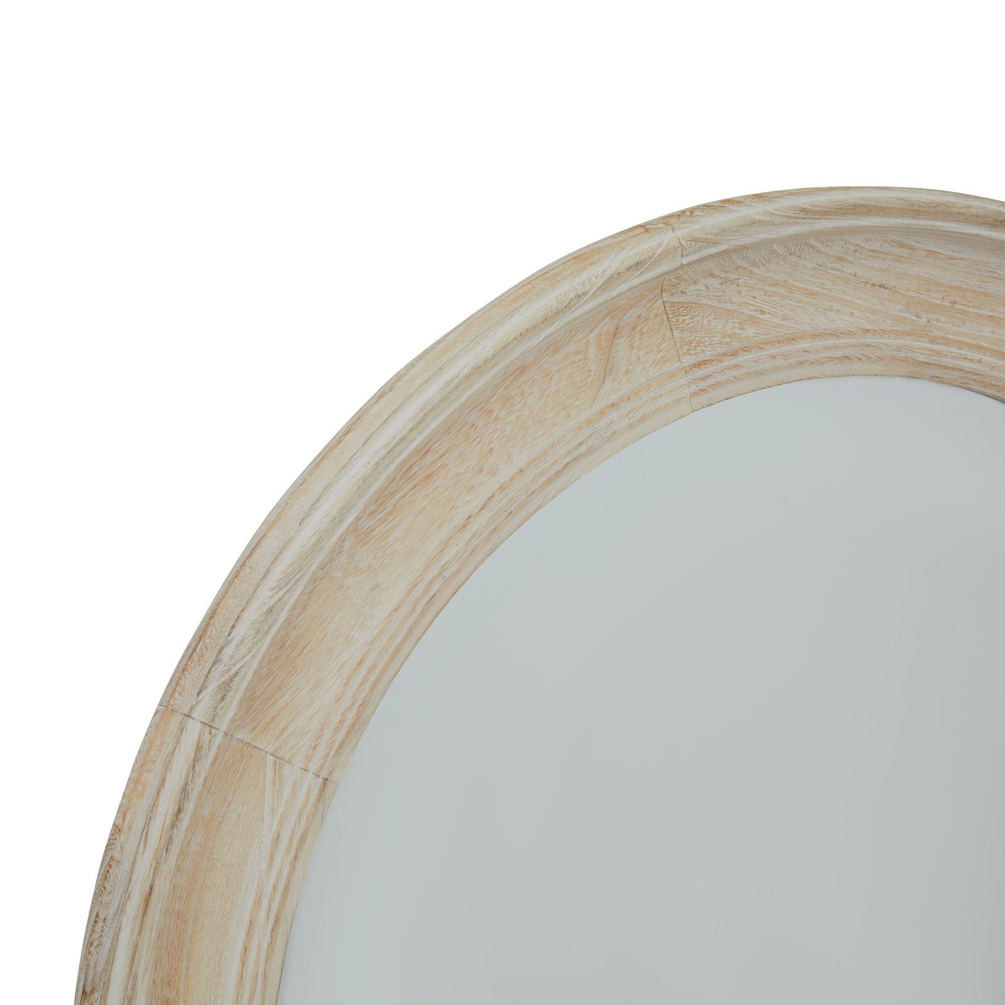 Washed Wood Round Framed Mirror - Wall Mirrors from the Quanta Home collection.