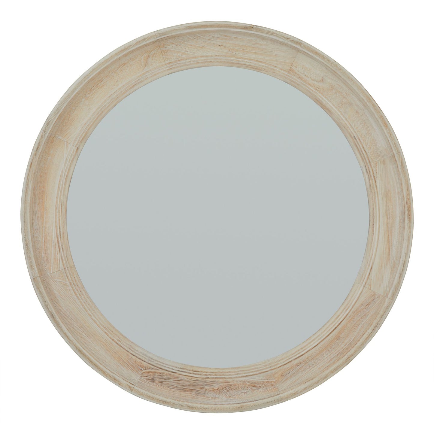 Washed Wood Round Framed Mirror - Wall Mirrors from the Quanta Home collection.