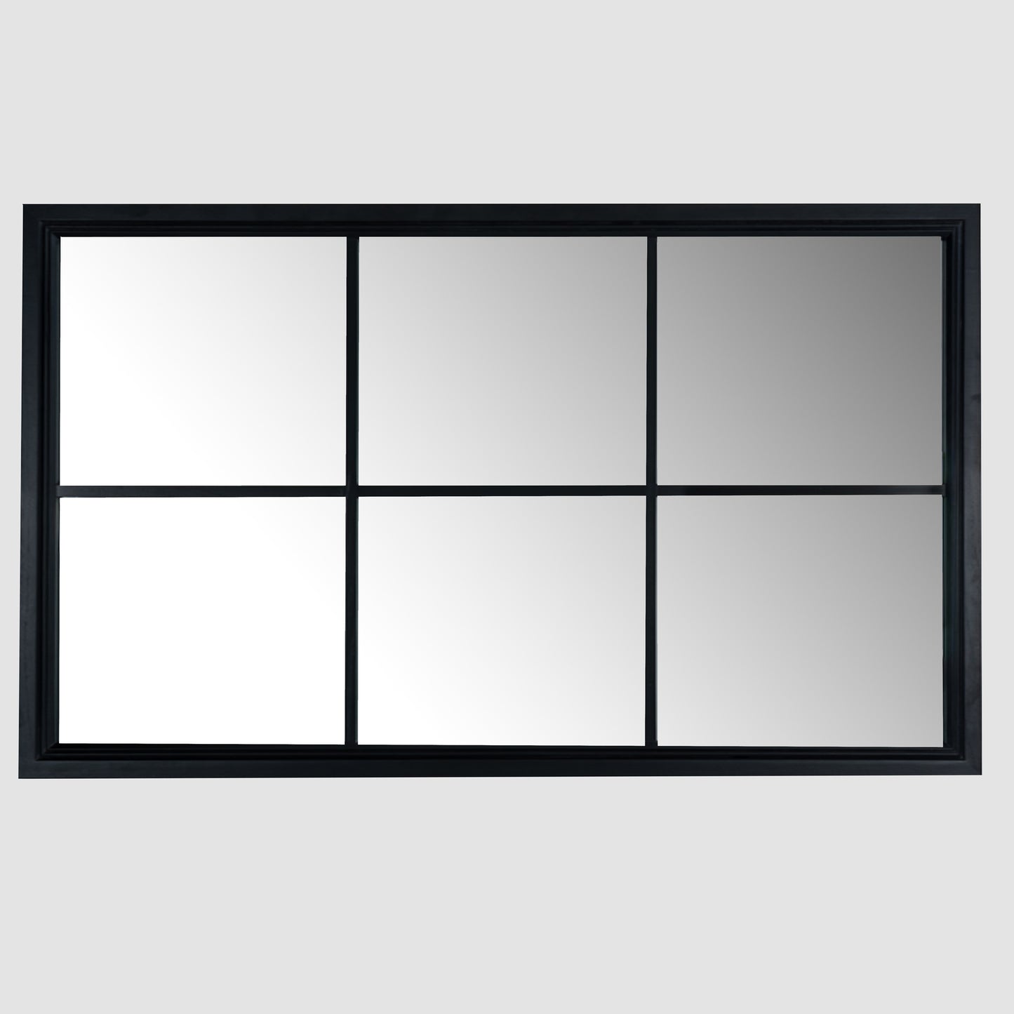 Black Wood Large Window Mirror