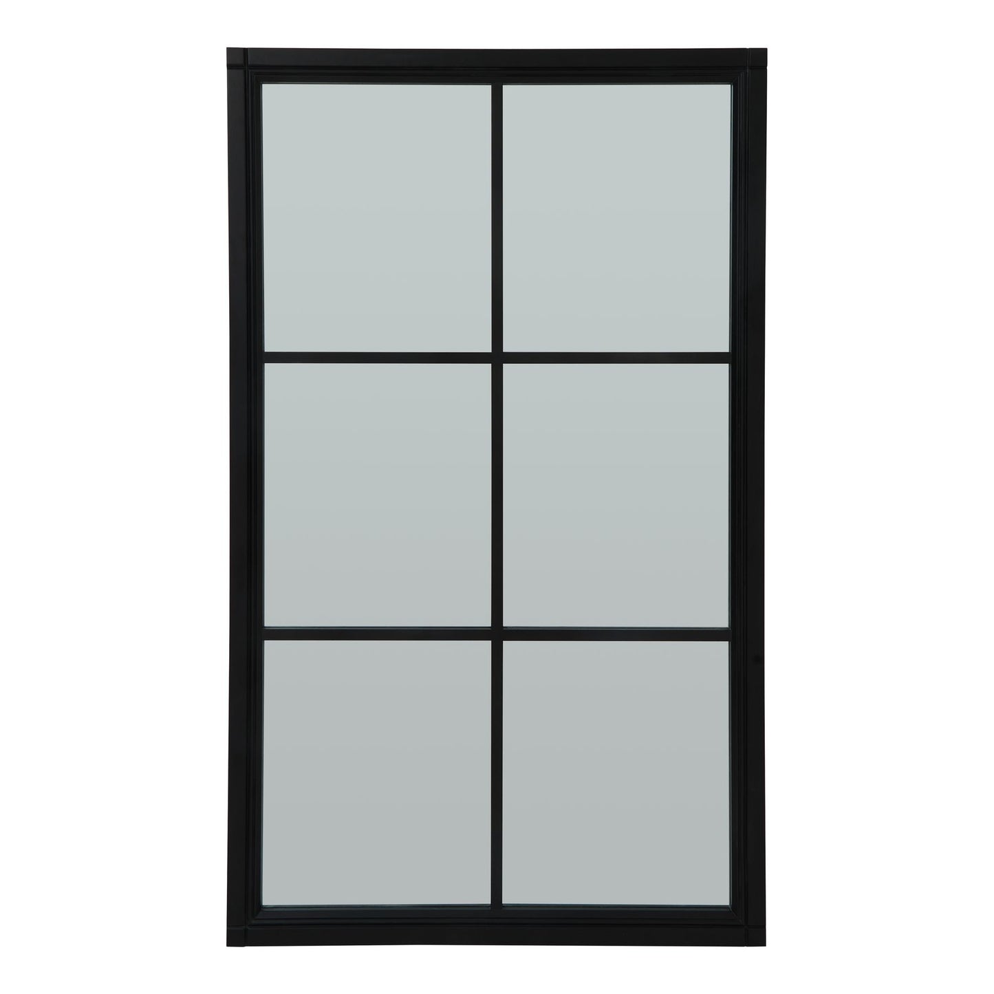 Black Wood Large Window Mirror - Wall Mirrors from the Quanta Home collection.