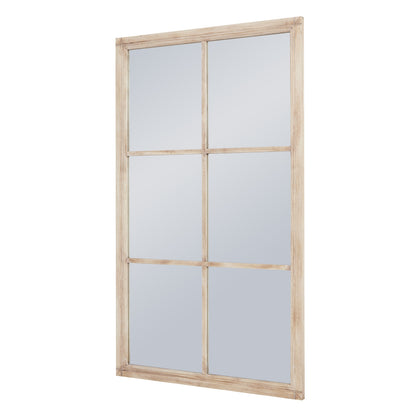 Washed Wood Large Window Mirror - Wall Mirrors from the Quanta Home collection.