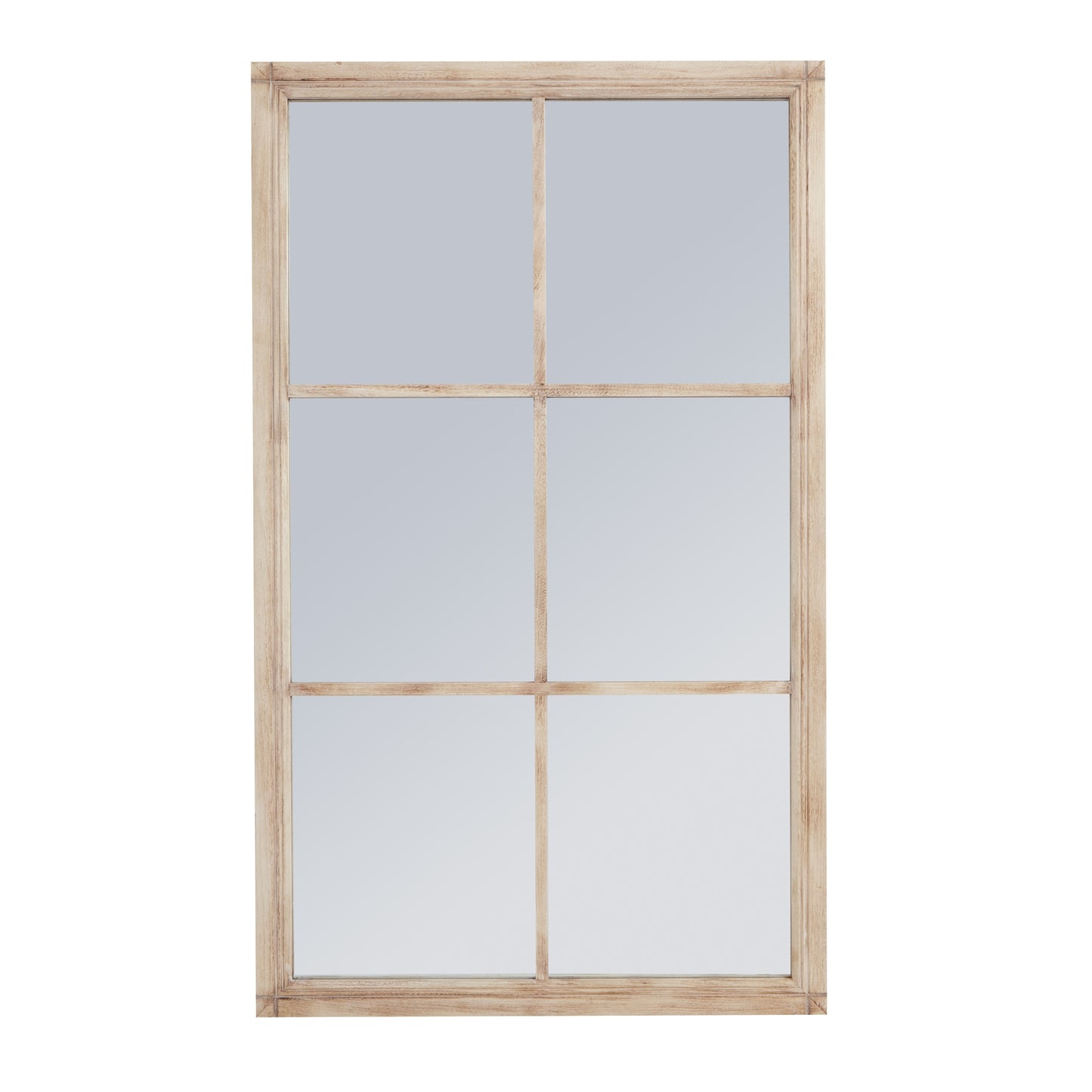 Washed Wood Large Window Mirror - Wall Mirrors from the Quanta Home collection.