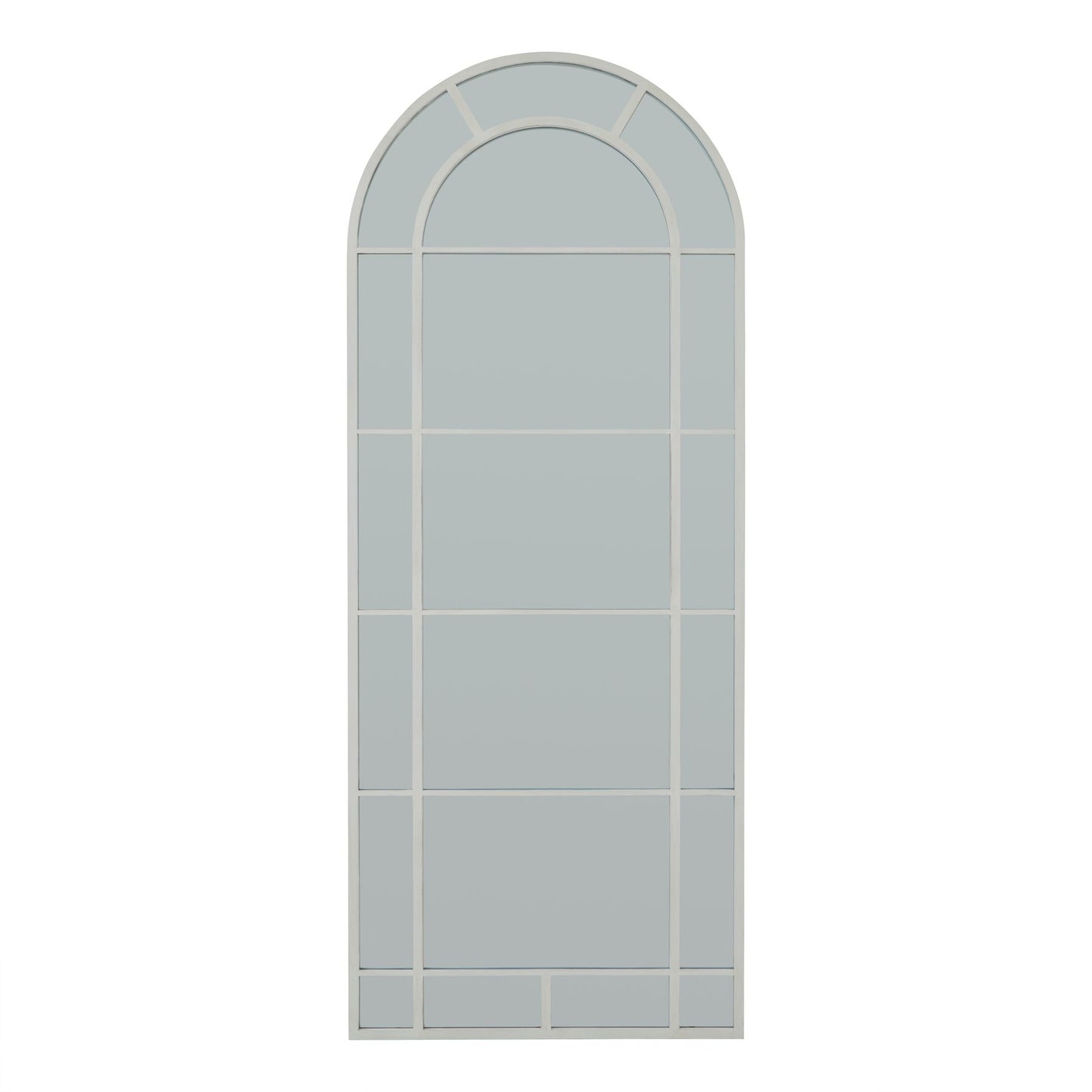 White Large Arched Window Mirror - Wall Mirrors from the Quanta Home collection.