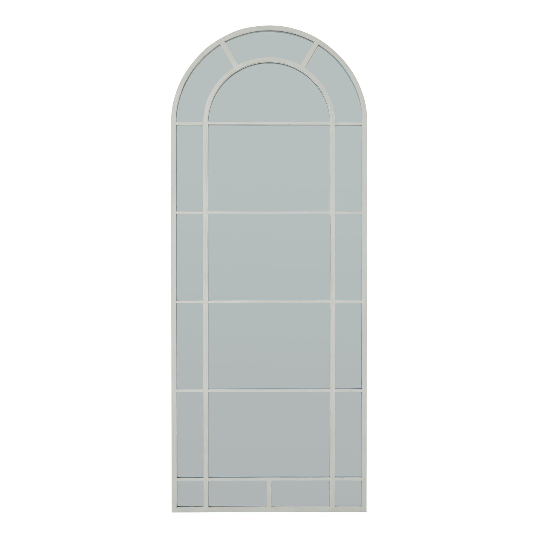 White Large Arched Window Mirror - Wall Mirrors from the Quanta Home collection.