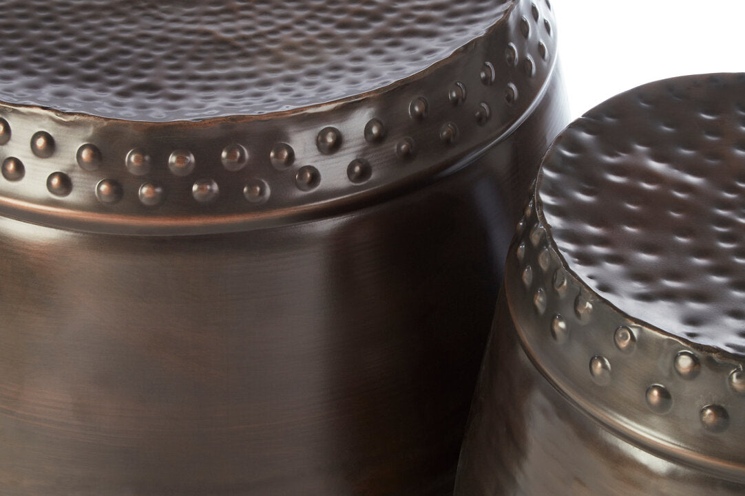 Cyrus Set of 2 Drum Style Side Tables