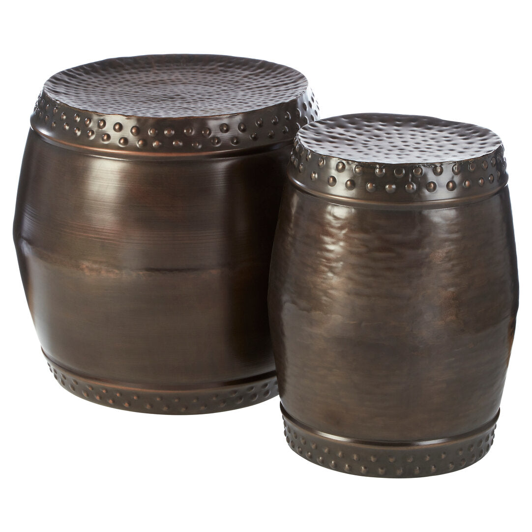 Cyrus Set of 2 Drum Style Side Tables