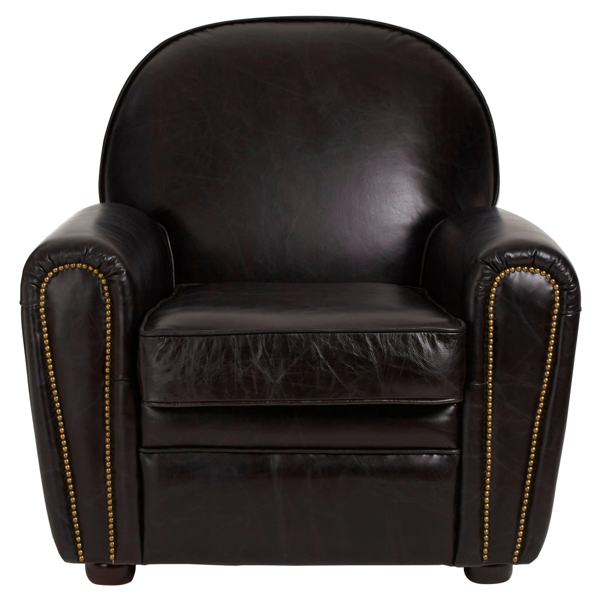 Noble Black Leather Classic Armchair