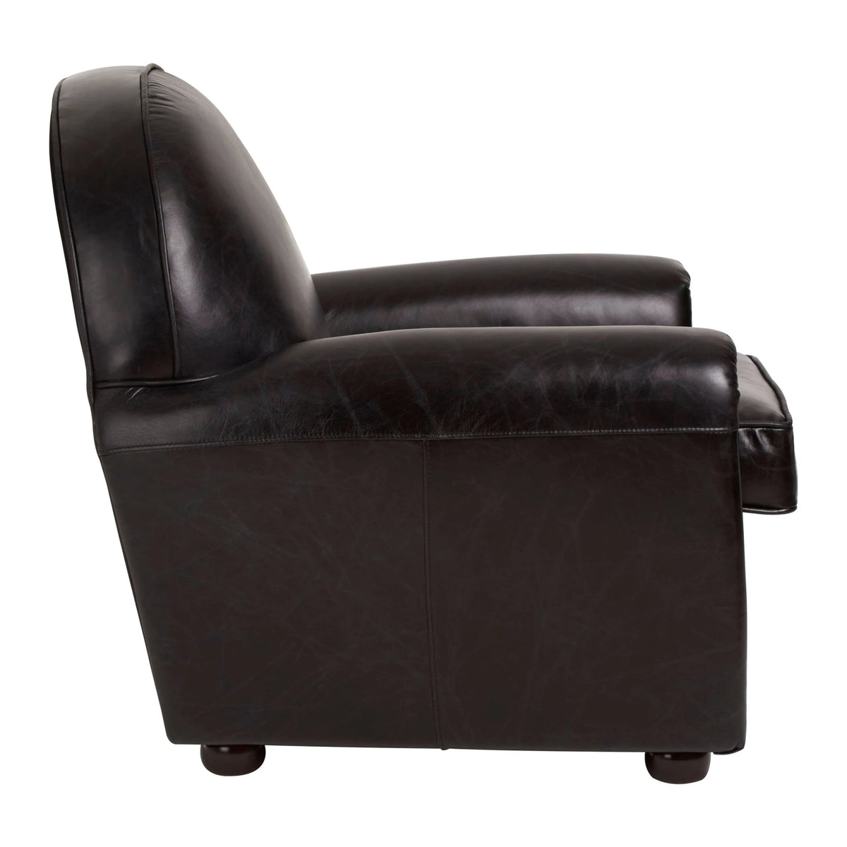 Noble Black Leather Classic Armchair