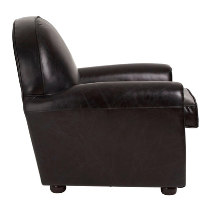 Noble Black Leather Classic Armchair