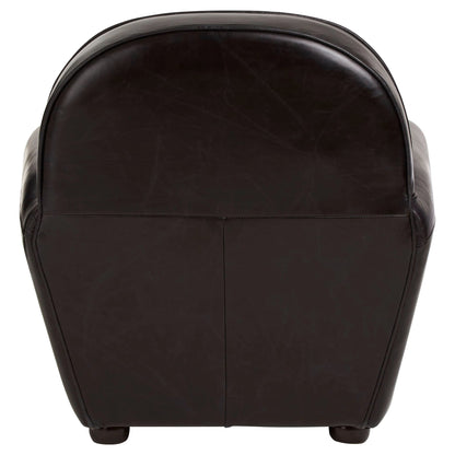 Noble Black Leather Classic Armchair