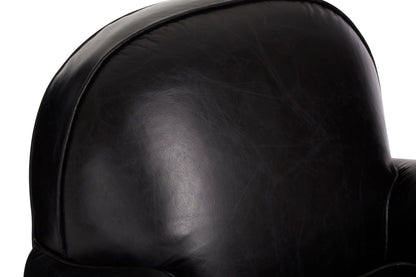 Noble Black Leather Classic Armchair