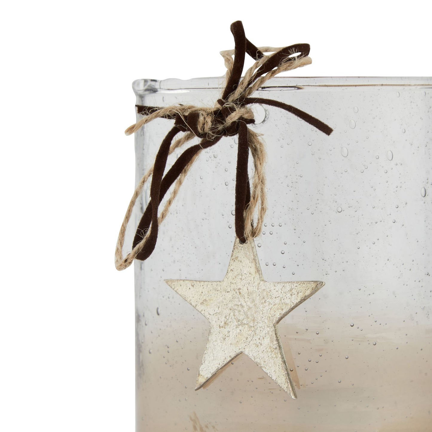 Coffee Ombre Collection Large Candle Holder Votive With Star - Christmas Decorations from the Quanta Home collection.