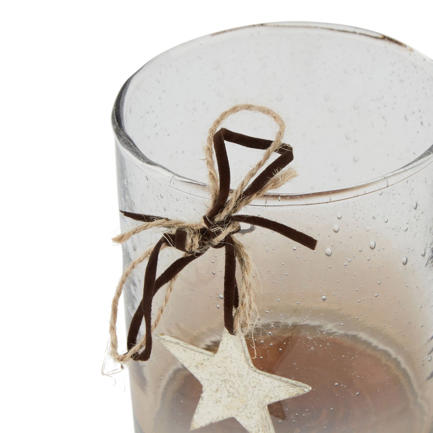 Coffee Ombre Collection Large Candle Holder Votive With Star - Christmas Decorations from the Quanta Home collection.
