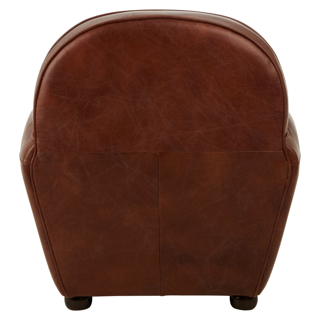 Noble Brown Leather Classic Armchair