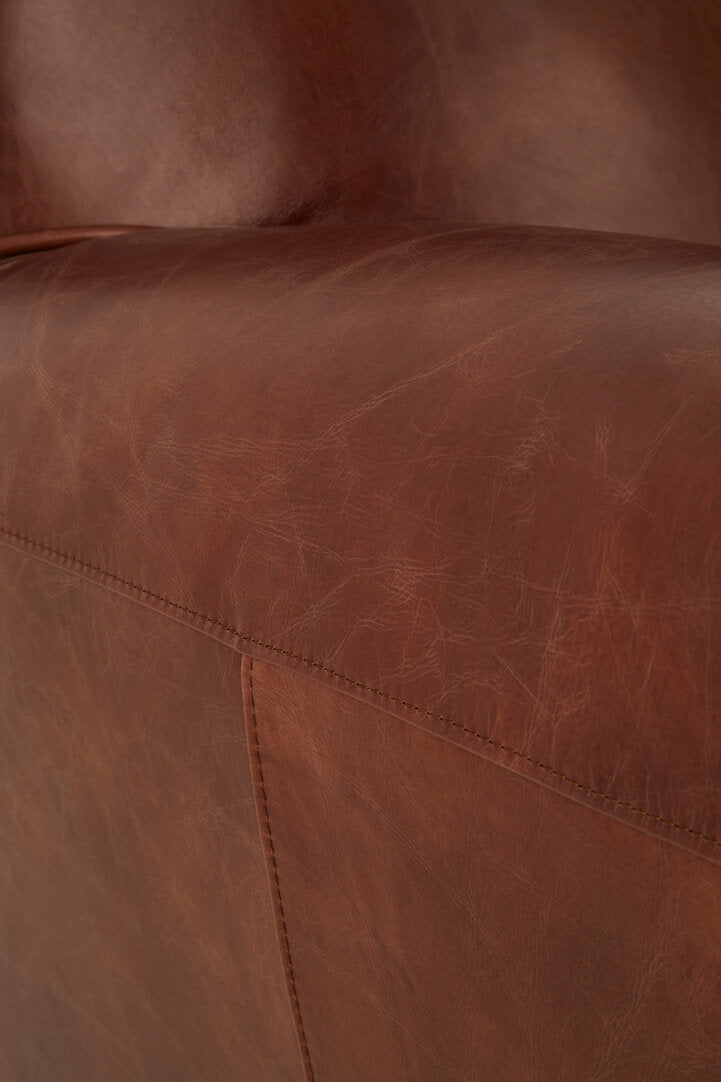 Noble Brown Leather Classic Armchair