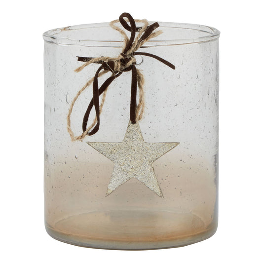 Coffee Ombre Collection Large Candle Holder Votive With Star - Christmas Decorations from the Quanta Home collection.