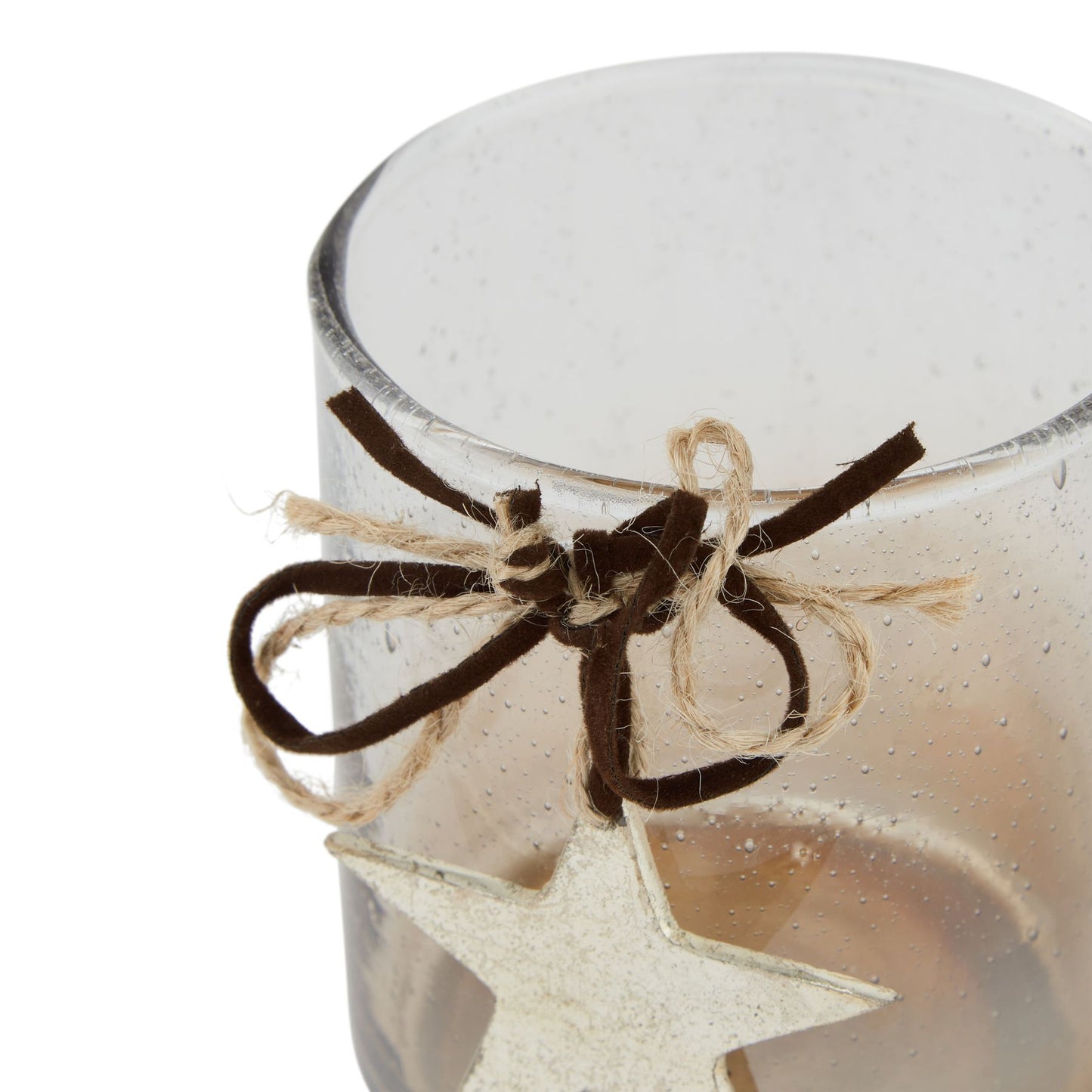 Coffee Ombre Collection Candle Holder Votive With Star - Christmas Decorations from the Quanta Home collection.