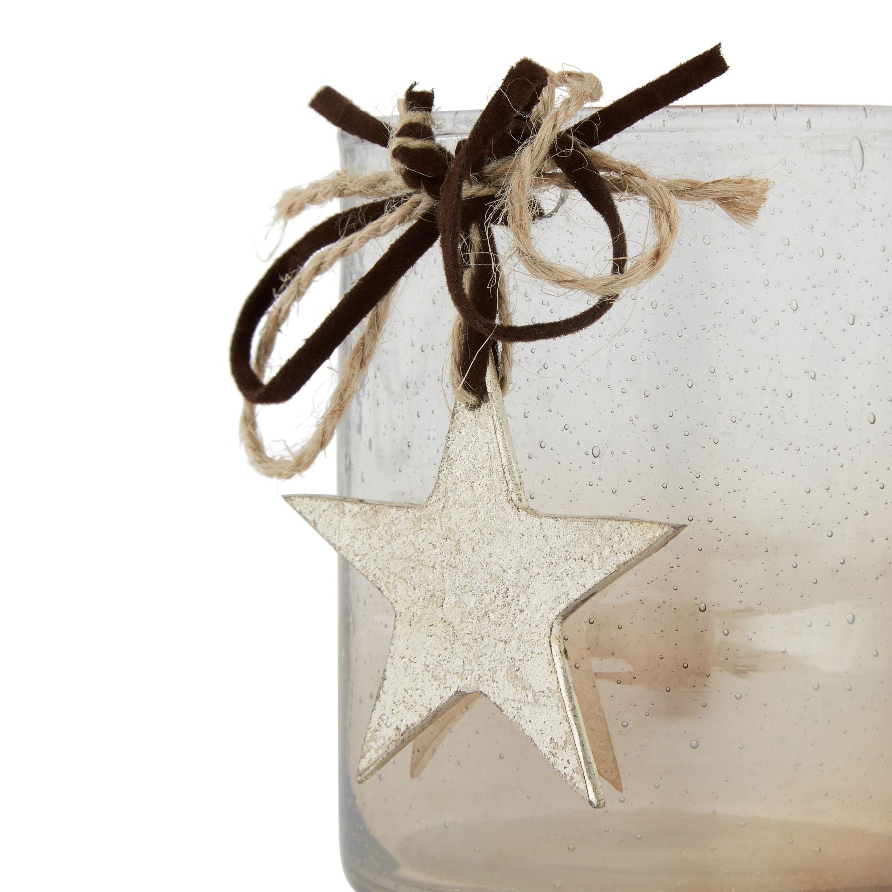 Coffee Ombre Collection Candle Holder Votive With Star - Christmas Decorations from the Quanta Home collection.