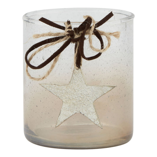 Coffee Ombre Collection Candle Holder Votive With Star - Christmas Decorations from the Quanta Home collection.