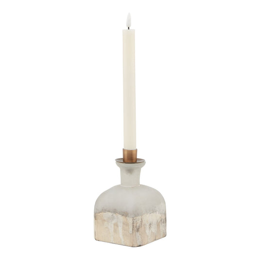 Burnished Dipped and Aged Brass Candle Holder Vase - Vases from the Quanta Home collection.